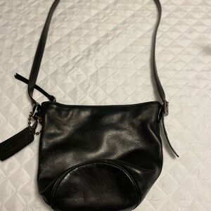 Coach Black Leather Crossbody Bag with Adjustable Strap